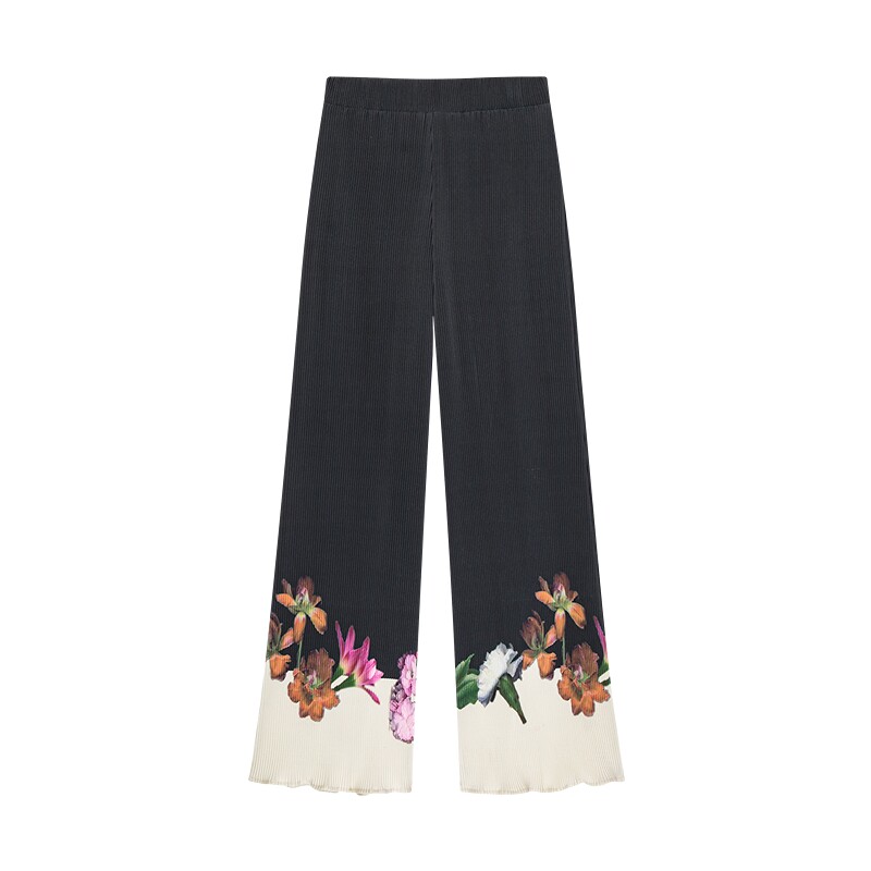 Desigual【博主同款】花朵印花宽松直筒长裤女士休闲裤