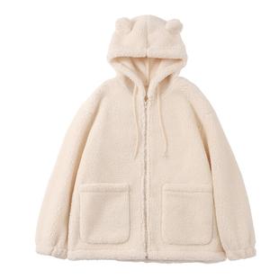 唐狮奶fufu羊羔绒外套女秋冬季2026新款爆款颗粒绒连帽开衫卫衣VB