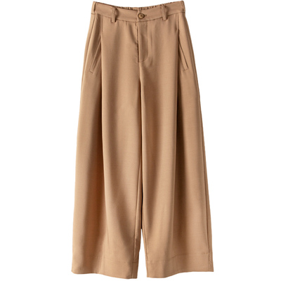 通勤高阶棉混纺垂感阔腿西裤女春