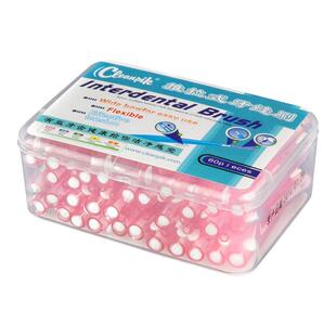 cleanpik牙缝刷60支装推拉式牙间刷正畸牙刷齿间刷软毛进口不钢丝