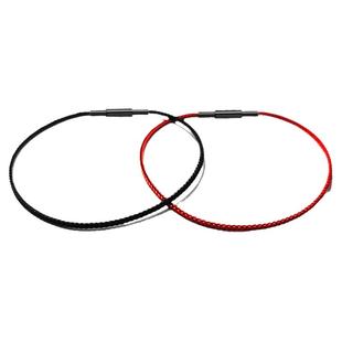 螺纹扣细款1.5mm钢丝手绳穿小孔转运珠红黑手链本命年3D硬金手串