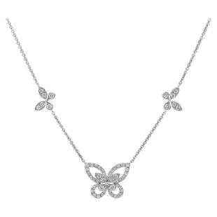 CF幻影五重奏蝴蝶项链女纯银925高级百搭锁骨链蝴蝶结18k金钻石潮