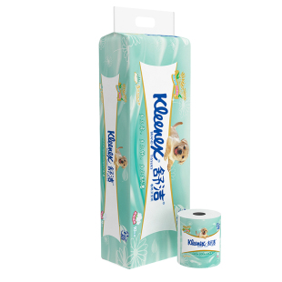 舒洁绿茶洋甘菊印花清香卷纸家用实惠装手纸50粒3层250段卷提装