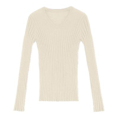 concise-white/简白 25秋冬女竖纹修身打底衫毛衫银泰百货 301257