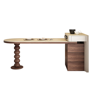 法式餐厅新型岛台餐桌厨房一体可伸缩家用小型操作小尺寸省空吧台