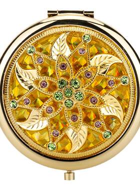 镂空复古金色6.5CM化妆镜