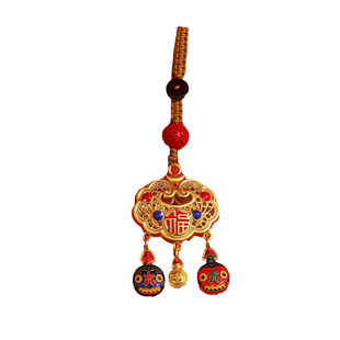 杭州灵隐官方福锁平安时来运转汽车钥匙扣包包挂件招财保平安挂饰