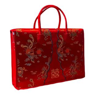 结婚四件套包装袋专用喜被手提袋婚庆嫁妆被子收纳袋红色搬家打包