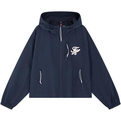 Tommy女花体刺绣亚洲版连帽夹克