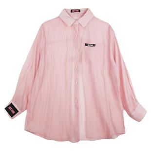 曹曦月李浩菲同款ISTYNI设计师粉色轻薄防晒衬衫露背设计感上衣女