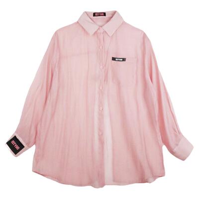 ISTYNI粉色轻薄防晒衬衫