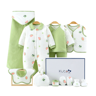 初生婴儿礼盒新生儿衣服秋冬季套装加厚棉衣刚出生宝宝的见面礼物