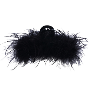 羽毛抓夹大号毛毛发夹女后脑勺鲨鱼夹2025新款高级感毛绒夹子头饰