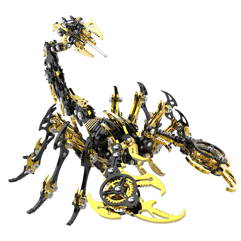 金属拼装模型蝎子合金积木