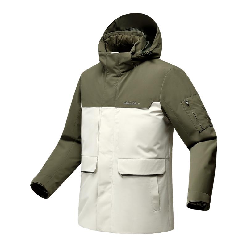 雪中飞情侣款撞色三合一羽绒服
