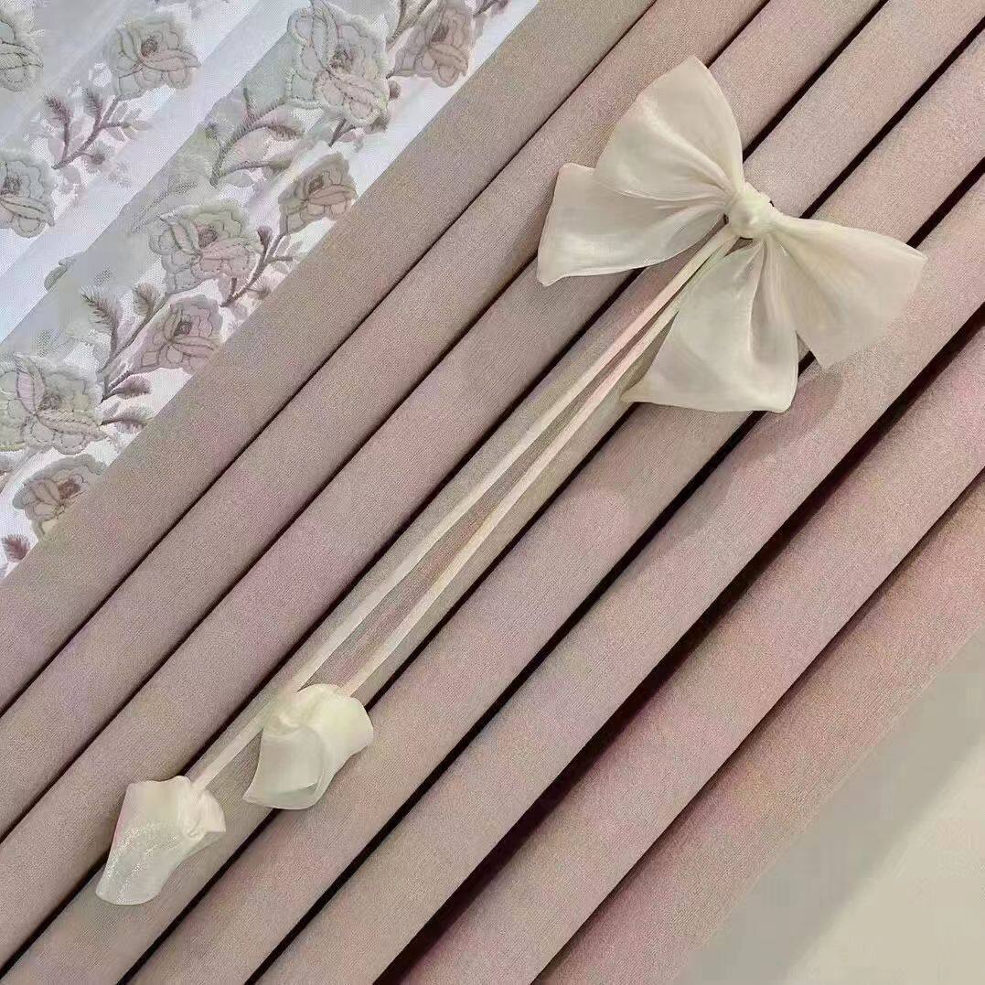 长条珍珠蝴蝶结刺绣帘头窗帘花边别针款服装抱枕布贴装饰品