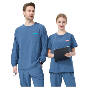 杜蜜岚手术衣速干弹力洗手衣女短袖手术室口腔医生刷手工作服长袖