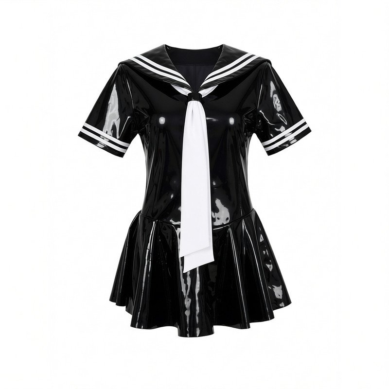 BOLOLI日本进口漆皮面料紧身复古JK制服连衣裙kigurumi摄影会穿搭