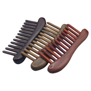 天然绿檀木插齿梳子卷发梳子玉檀香男女家用长款按头皮梳刻字定制