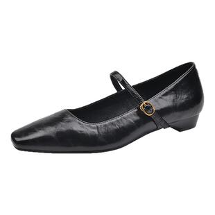 宽脚胖脚女鞋软底不累脚黑色玛丽珍鞋英伦风小皮鞋女配裙子的鞋子