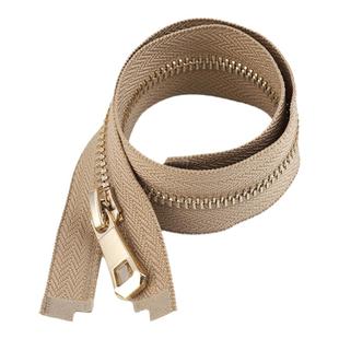 5号金属铜金色齿拉链外套门襟羽绒衣服开衫夹克单头开口开尾拉锁