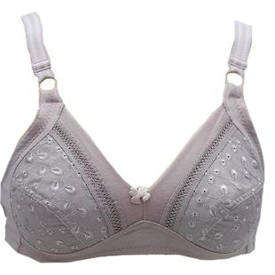 白色全棉布中老年人文胸超薄杯妈妈内衣胸围无钢圈胸罩纯棉薄款