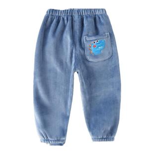 儿童加绒裤子秋冬季男女童小童加厚绒裤宝宝灯芯绒婴儿裤子外穿