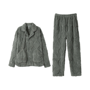 安之伴【巨保暖】珊瑚绒情侣睡衣女款秋冬季加厚男士法兰绒家居服