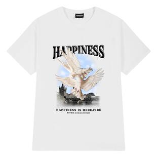 ins小尼力美式复古和平鸽短袖T恤男女街头宽松上衣2026年夏季新款