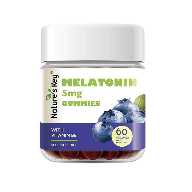 美国NaturesKey褪黑素软糖自然之钥睡眠安瓶失助高阶退5mg美维B6