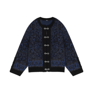 HARE针织衫男2025冬季时尚宽松休闲卡扣圆领日系长袖毛衣207137