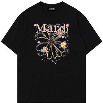 韩国限定！Mardi Mxmae小雏菊印花短袖T恤女简约休闲宽松百搭上衣