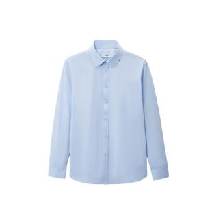 海澜之家商务长袖衬衫春季大码加绒加厚保暖正式纯黑色衬衣男内搭