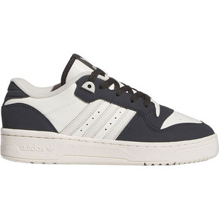 Adidas/阿迪达斯三叶草RIVALRY LOW碳黑滑石色白男女板鞋ID7560