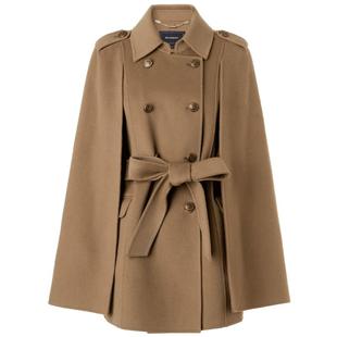 MAXRIENY复古精致感毛呢外套冬日氛围感女装摩卡色A字廓形大衣女