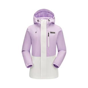 骆驼官方情侣夹棉冲锋衣潮流拼撞色棉服外套男女款户外防水登山服