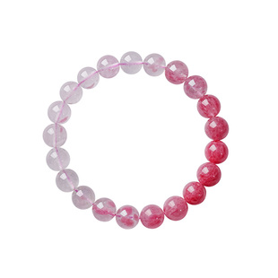 宫里上新粉水晶手串女粉色水晶手链女天然蔷薇辉石闺蜜生日礼物