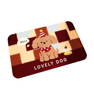 美式卡通腊肠狗浴室地垫硅藻泥吸水速干软垫厕所卫生间门口脚垫子