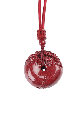 天然保真朱砂貔貅平安扣吊坠男女