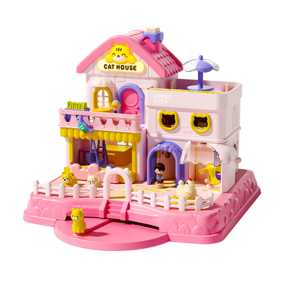 女孩磁力城堡过家家玩具