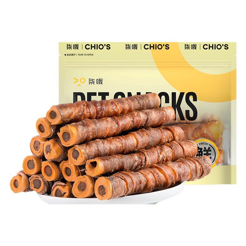 柒哦狗狗鸭肉缠牛皮磨牙棒风干牛皮卷夹心棒鸡肉干宠物幼小狗零食