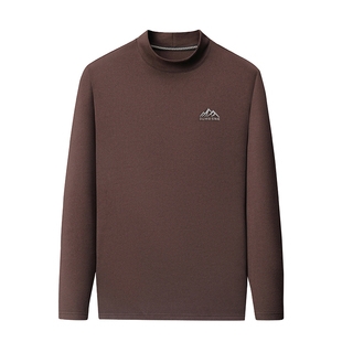 啄木鸟男士德绒打底衫秋冬款半高领保暖内搭双面磨毛中领长袖t恤