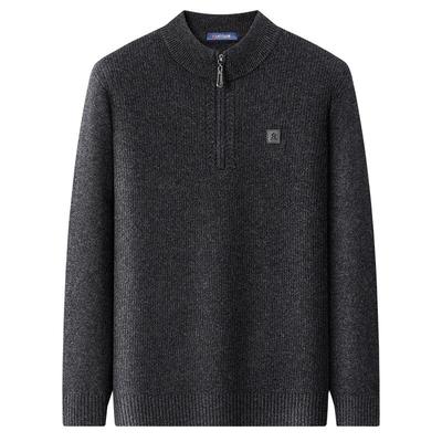 [重磅纯羊毛]立领拉链加厚羊毛衫