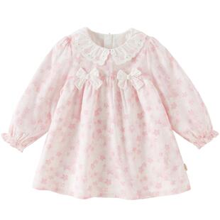 戴维贝拉女童莱赛尔连衣裙儿童2026新款碎花裙A类女宝公主裙春装