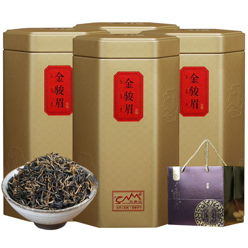一送三金骏红茶金俊眉罐装凤鼎红
