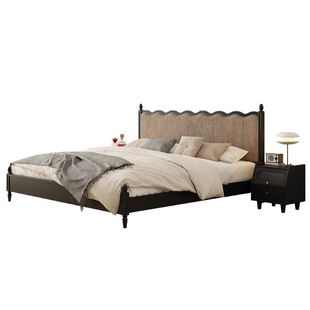 法式复古床实木床1.8米主卧储物床美式床1.5米小户型民宿中古风床