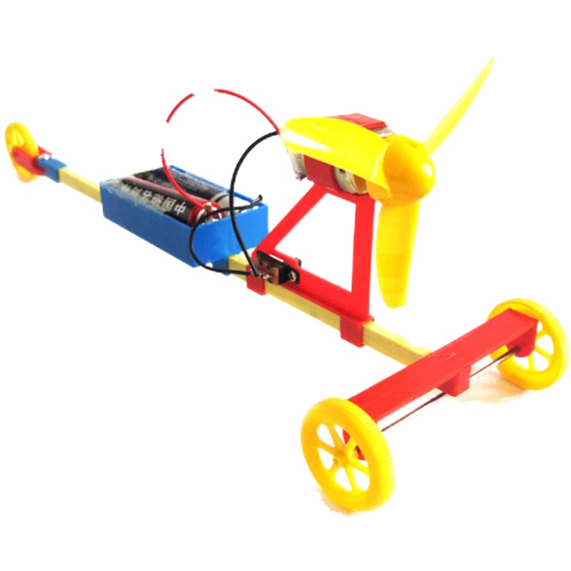 科学课电动力车拼装模型玩具小学生比赛车益智航模科技小制作DIY
