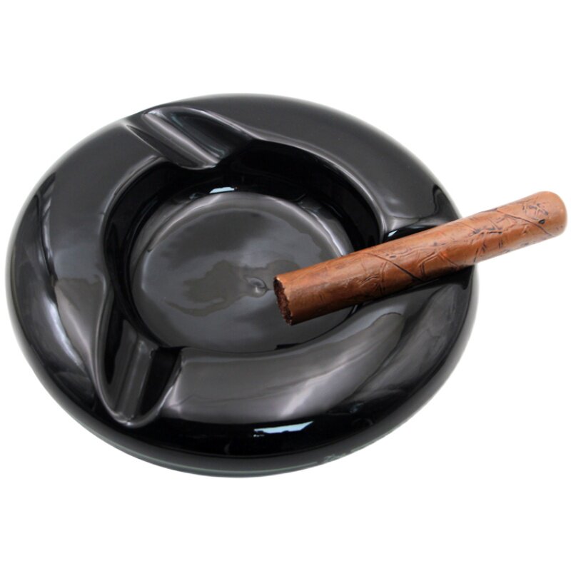 原装进口Zino季诺陶瓷雪茄烟灰缸 圆形3位纯素色简约大气礼盒装