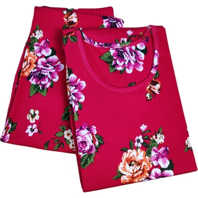 朵兰妮长袖女印花纯棉秋衣套圆领