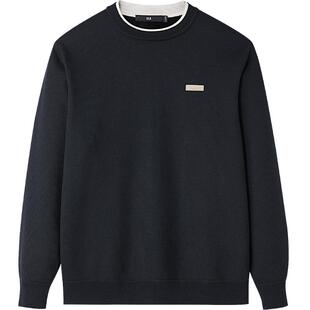 HLA/海澜之家保暖加绒加厚针织衫25秋冬新款远红外圆领提花毛衣男